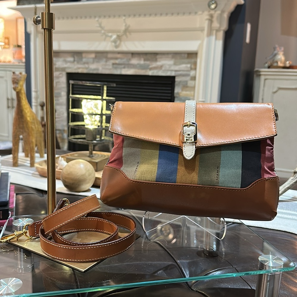 Fendi Multicolor Striped Canvas and Tan Leather Shoulder Bag - Picture 16 of 16
